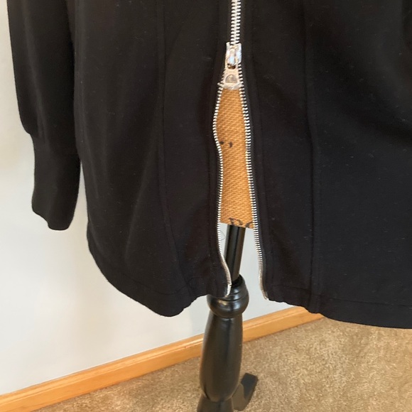 NWOT Varley Black Zip-Thru Sweat Shirt Jacket Women Size Large - Picture 3 of 15